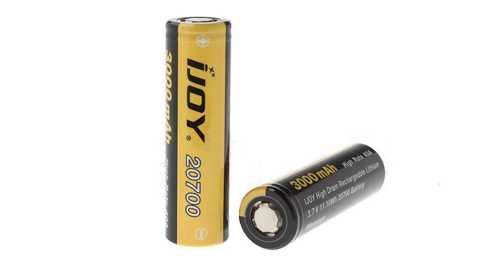 Authentic IJOY 20700 3.7V 3000mAh Rechargeable Batteries (2-Pack)